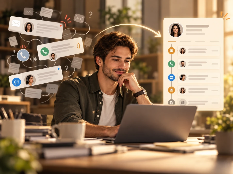 Connect bringing a customer's history together before a reply